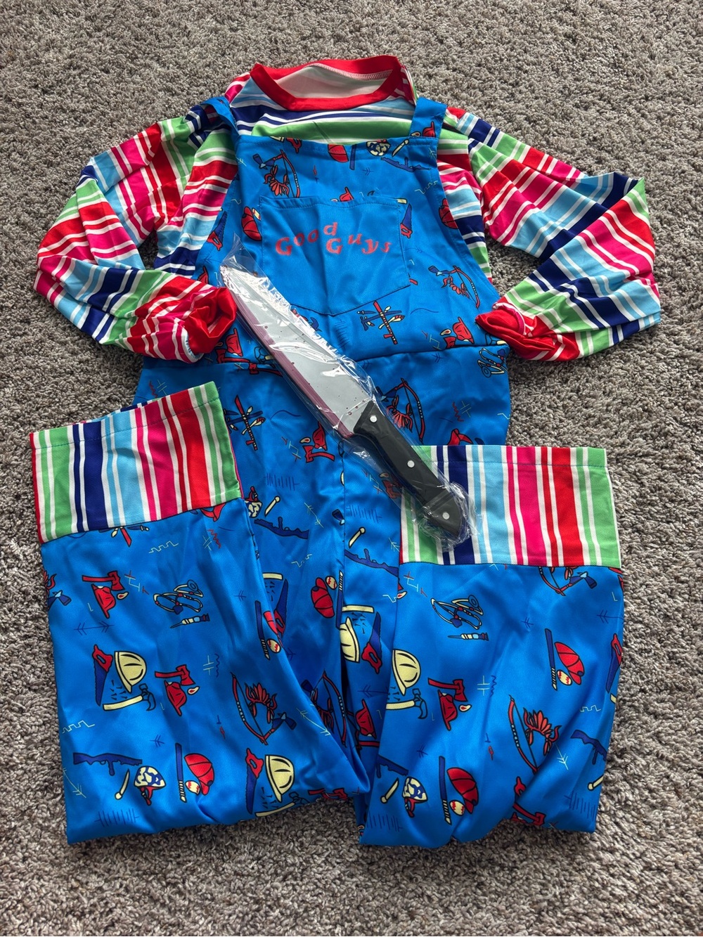 NWT Kids Chucky Halloween Costume Large 6-7 Child’s Play Good Guys Full Set